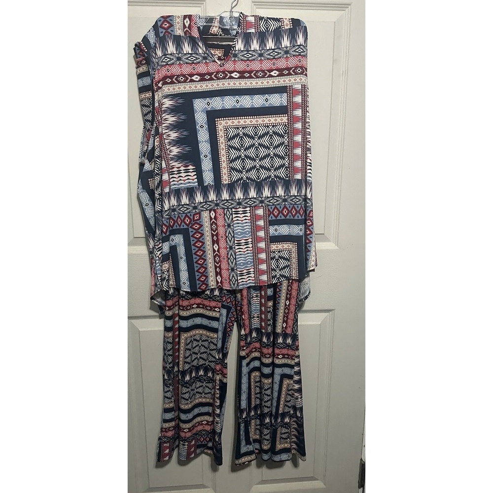 Cato Established 1946 Geometric Wide Leg Pant Suit. Plus Size 22/24